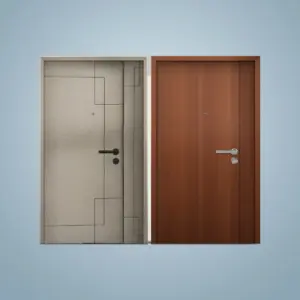 Groove Line Design Full Solid Laminate Main Door