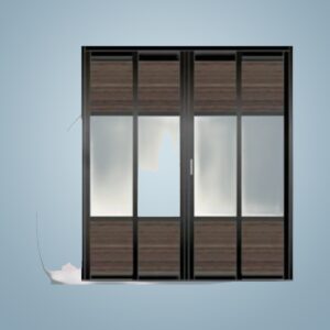 Aluminum Slide and Swing Kitchen glass door-4p