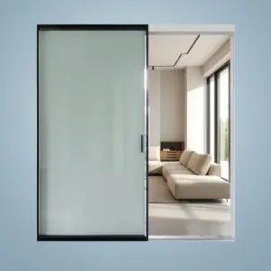 Aluminum Ghost Sliding Door with Clear Tempered Glass