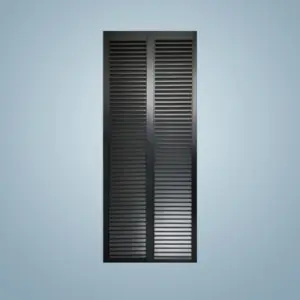 Aluminium Slide and Swing Louver Toilet Door Black Color