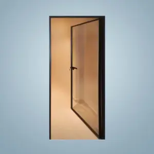 Slim Frame Aluminium Swing Door With Clear Tempered Glass