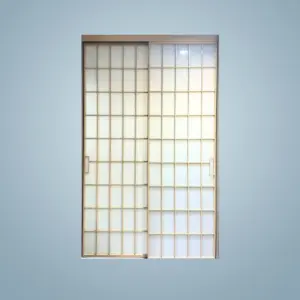 Slim Frame Sliding Door Gold Colour With Frost Glass Design