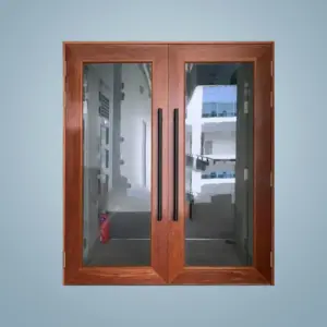 Double Equal Wooden Glass Door