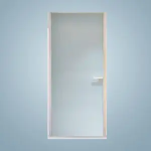 Slim Frame Aluminium Swing Door With Crystal Fluted Tempered Glass